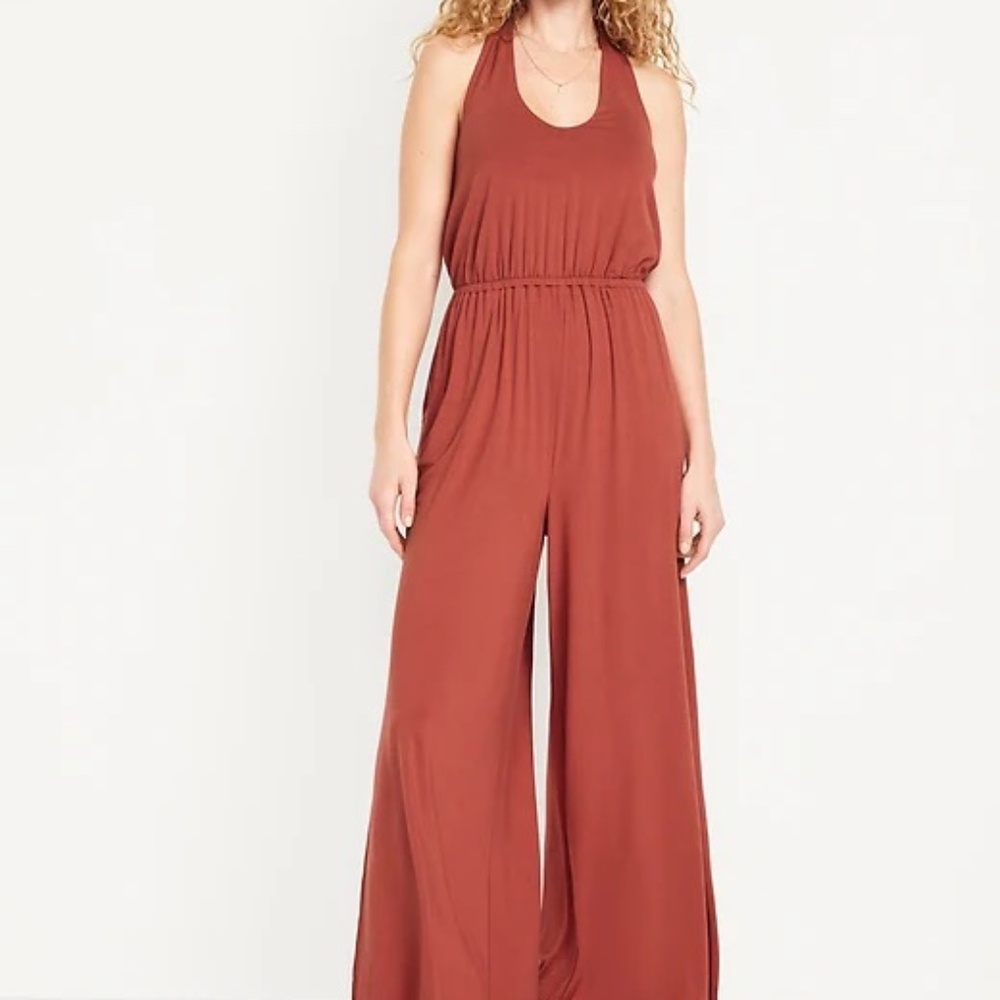 Old Navy Size 4X | Waist-Defined Halter Jumpsuit | Color Gingerspice